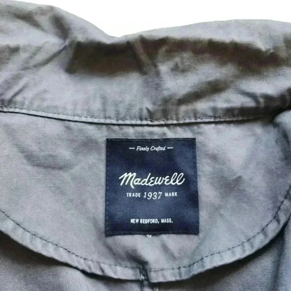 Madewell Fleet Jacket Dusty Blue Light Zipper Long Sleeves Women's size Medium - Picture 10 of 16